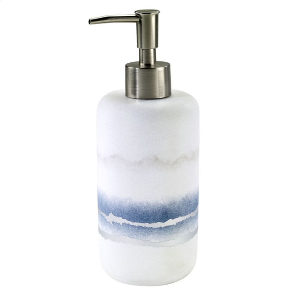 Now House by Jonathan Adler Vapor silver lotion dispenser-avanti linens NIB